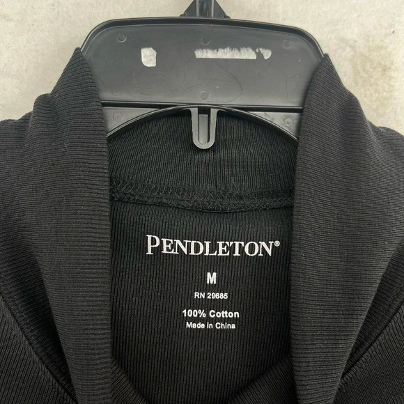 Pendleton T-Shirt Women's Sz M Black Plain Classic Turtleneck Pullover - Picture 8 of 11